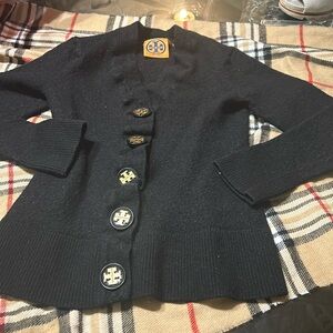 TORY BURCH 'Simone' Kid's Girl's Merino Wool Cardigan Sweater